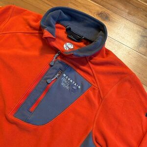 Vintage Mountain Hardwear 1/4 zip Orange/Grey XL slim fit sz. M/L
